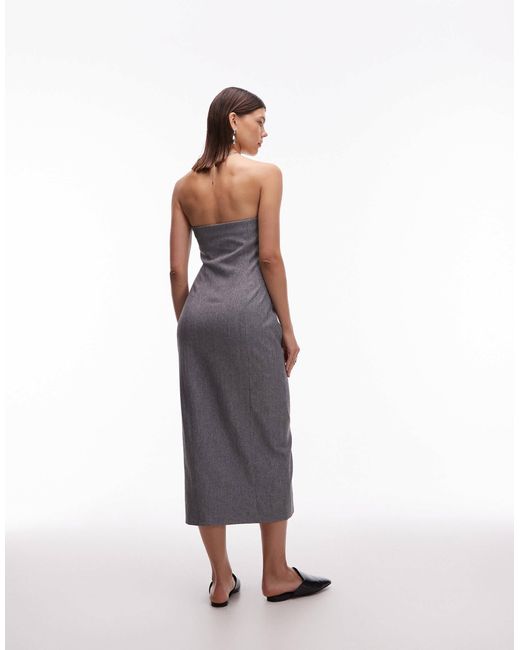 4th & Reckless Gray – elegantes, trägerloses midikleid