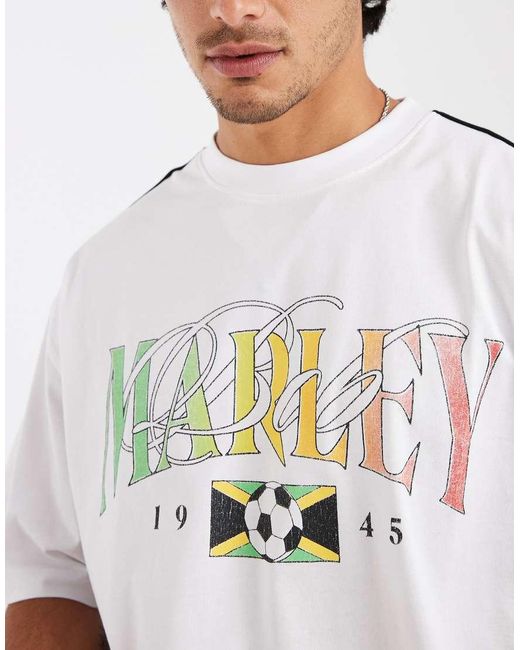 ASOS White Oversized Tee With Bob Marley Print