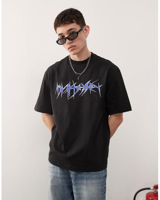 T-shirt décontracté avec imprimé graphique Weekday pour homme en coloris Black