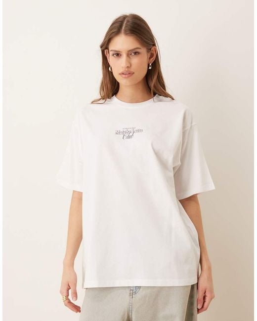 JJXX White Oversized Tee With Matcha Back Print