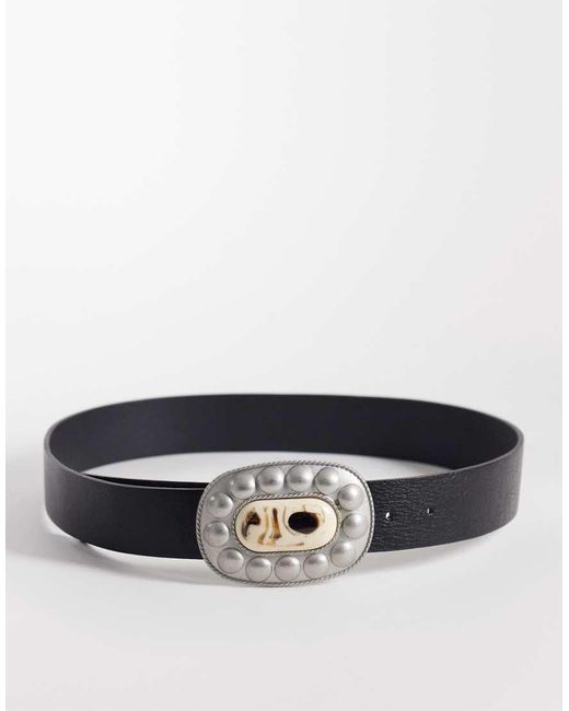South Beach Gray Western Buckle Belt