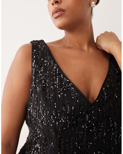 ASOS Black Asos design curve – elegantes, tailliertes schößchenoberteil