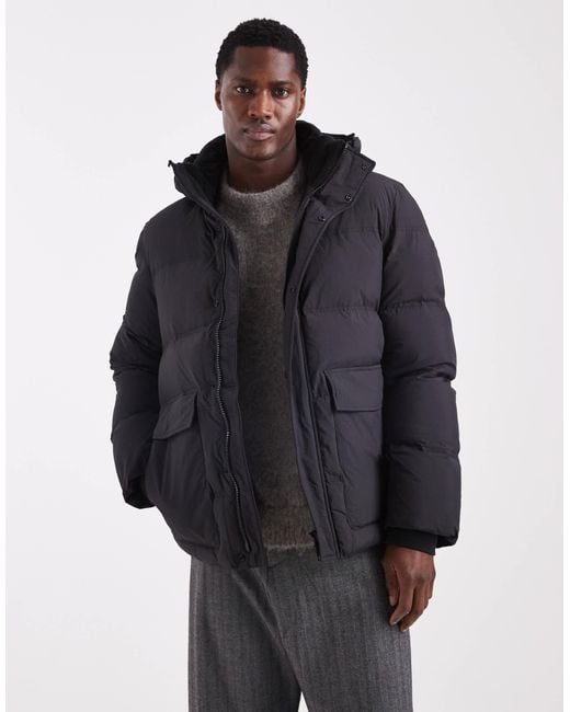 SELECTED Blue Nylon Puffer Jacket for men