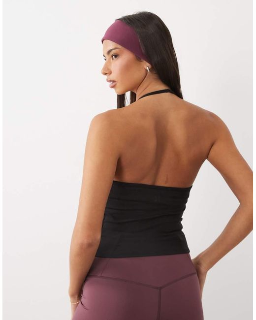4505 Purple Halter Neck Cami With Inner Bra