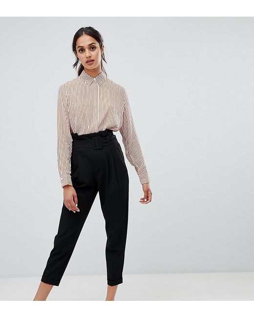 Pantalon taille haute Bershka en coloris Black