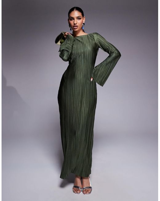 ASOS Gray – plissiertes maxikleid