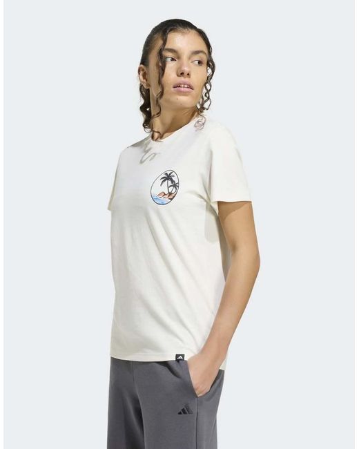Adidas Originals White Summer Slide Graphic T-Shirt2