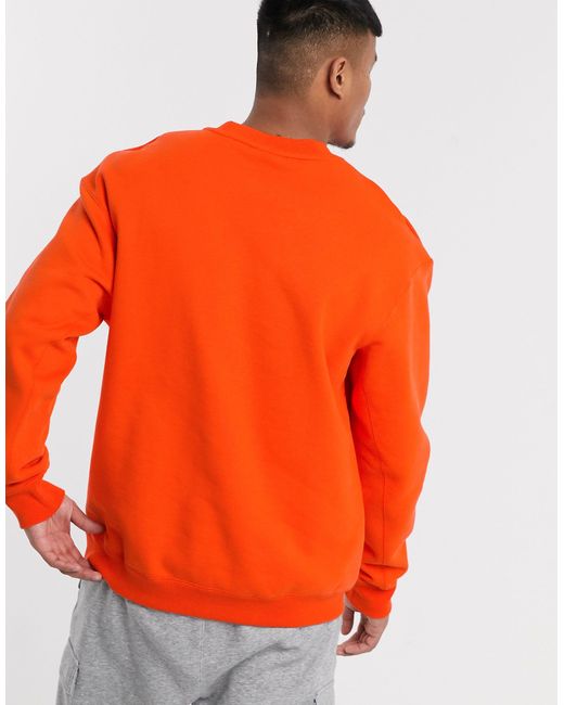 Nike Cotton Just Do It Crew Neck Sweat in Orange for Men | Lyst