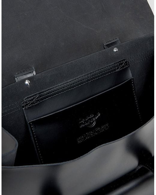Dr. Martens Black Backpack with Yellow Stitching Kiev Leather Backpack in Black | Dr. Martens main image 2