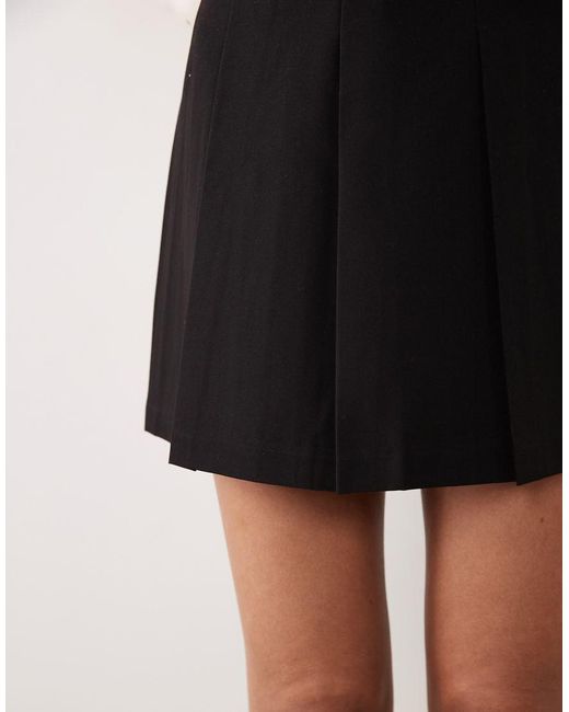 ASOS White Tailored Pleated Mini Skirt