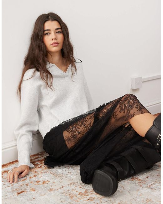 Miss Selfridge Brown – lockerer pullover