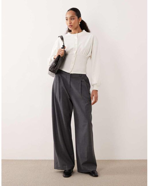 ASOS White Cinched Sweat Button Through Top