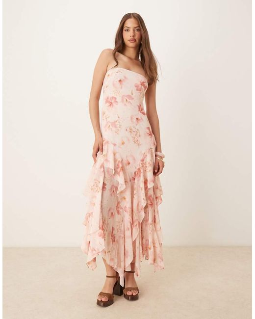 Forever New Pink Ruffle Maxi Dress