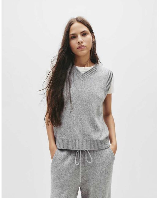 Pull&Bear Gray Soft Knit Vest