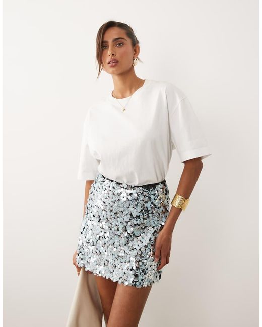 ASOS Multicolor Embellished Mix Sequin A-Line Mini Skirt