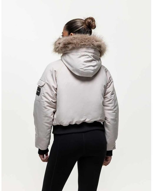 Good For Nothing Natural Padded Parka Jacket With Faux Fur Trim Hood