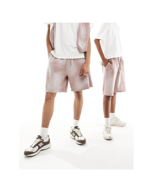 ASOS White Unisex Co-ord Oversized Shorts With Raw Hem