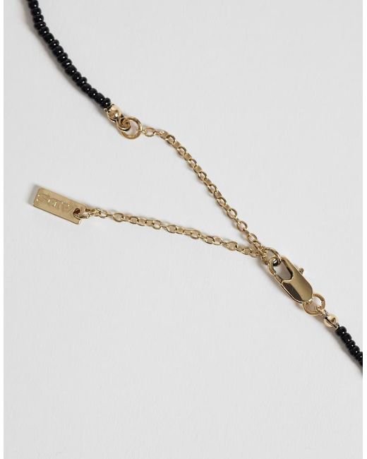 ASOS Metallic 2 Pack Seedbead And Semi-precious Stone Necklace With Sun Coin Pendant for men