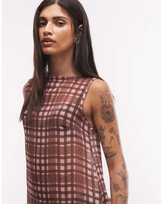 Reclaimed Vintage Red Sheer Tunic Top Co-Ord