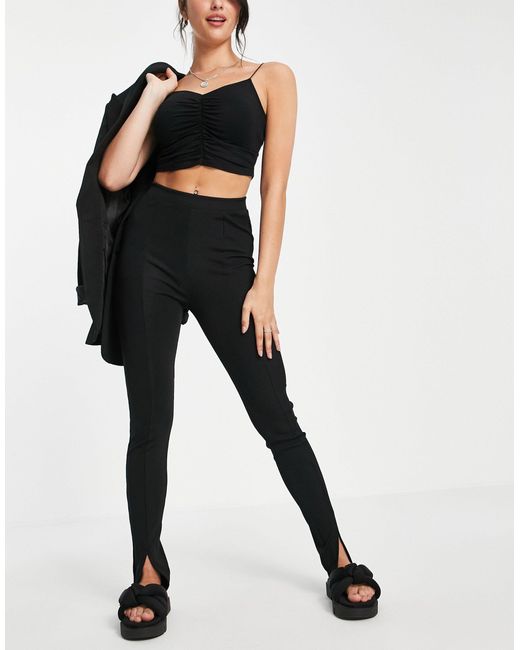 Stradivarius Split Front leggings in 