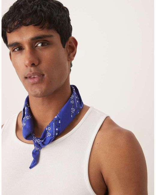 ASOS Bandana Met Paisley Motief in het Blue voor heren