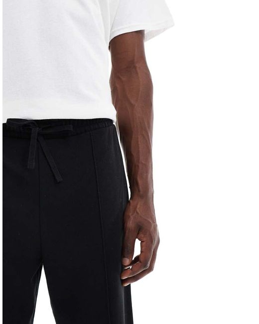 Joggers Negros De Pernera Recta De New Look de hombre de color White