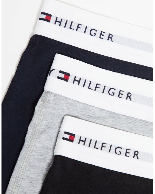 Tommy Hilfiger White Signature Cotton Essentials 3 Pack Trunks for men