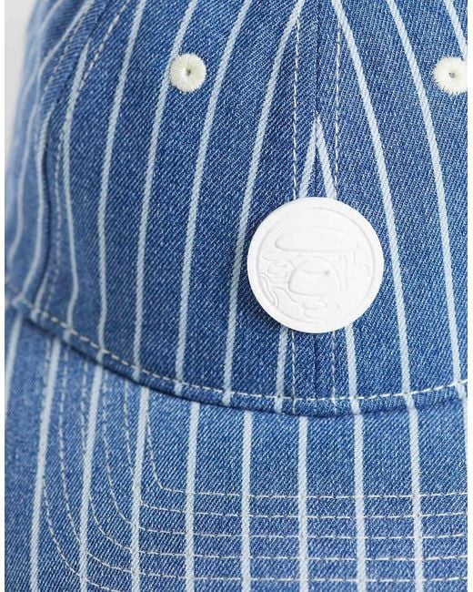 Aape By A Bathing Ape Blue Aape By A Bathing Ape Logo Baseball Cap