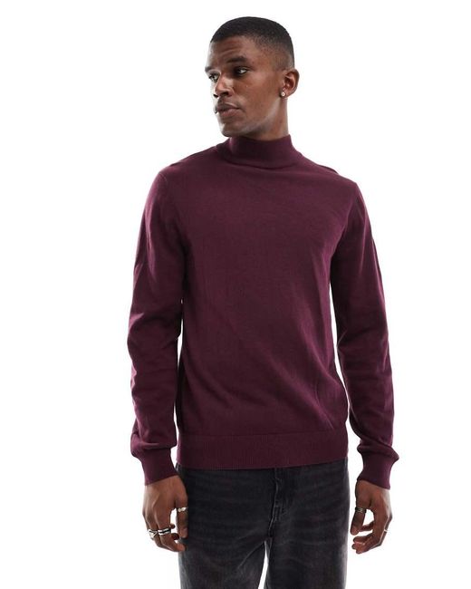 Threadbare Trui Met Col in het Purple voor heren