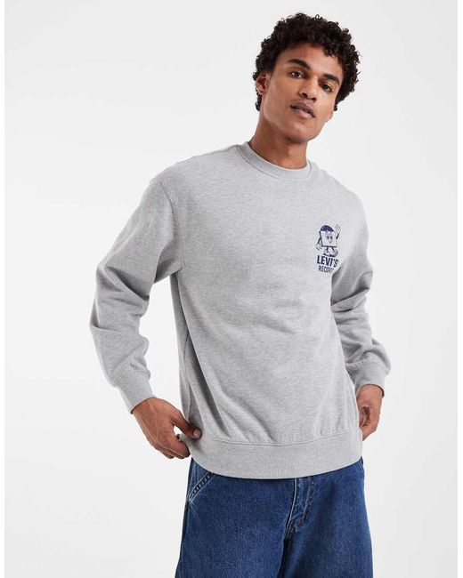 Levi's Blue Relaxed Graphic Sweatshirt for men