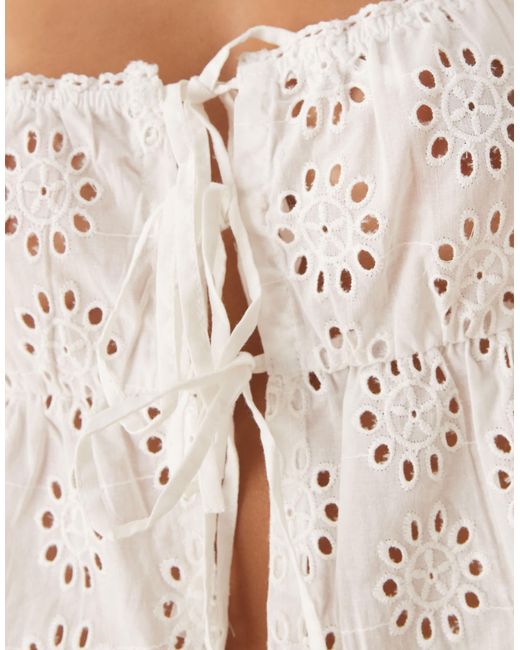 Iisla & Bird Natural Broderie Double Tie Beach Waistcoat Co-ord