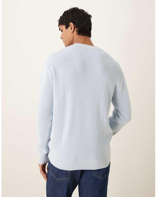Calvin Klein White Waffle Relaxed Fit Jumper for men