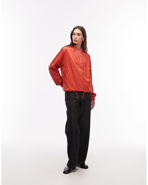 Rains Red 18040 String Waterproof Hooded Jacket