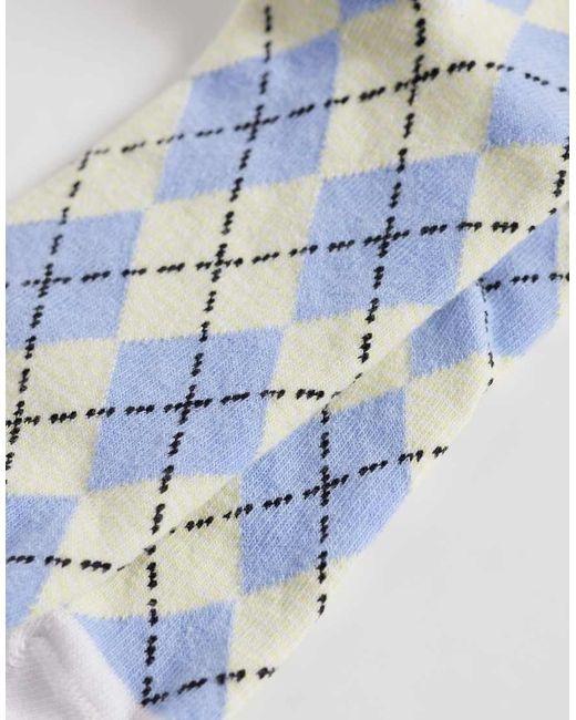 ASOS Blue Ankle Socks With Frill Edge