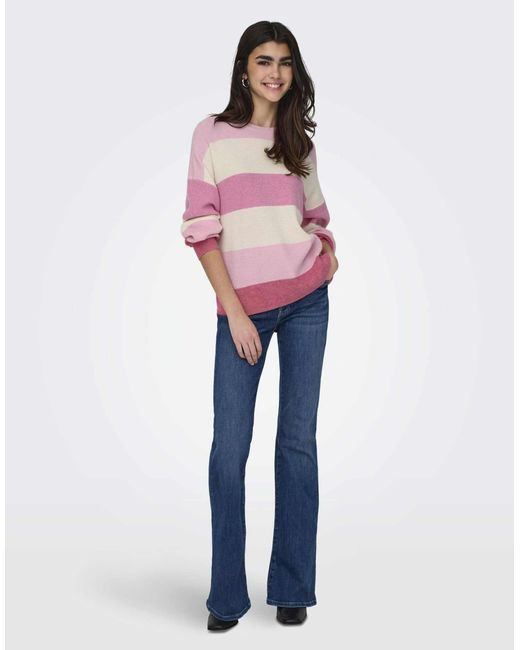 Pull en maille ONLY en coloris Pink