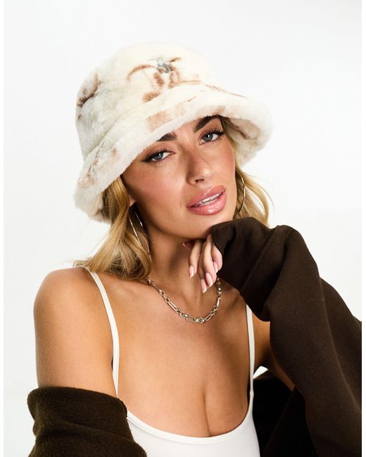 Juicy Couture Natural Faux Fur Mono Bucket Hat