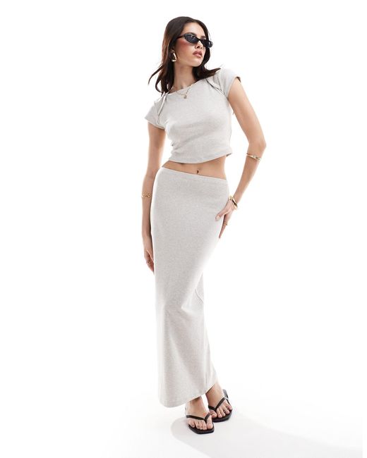 4th & Reckless White Bodycon Maxi Skirt Co-ord