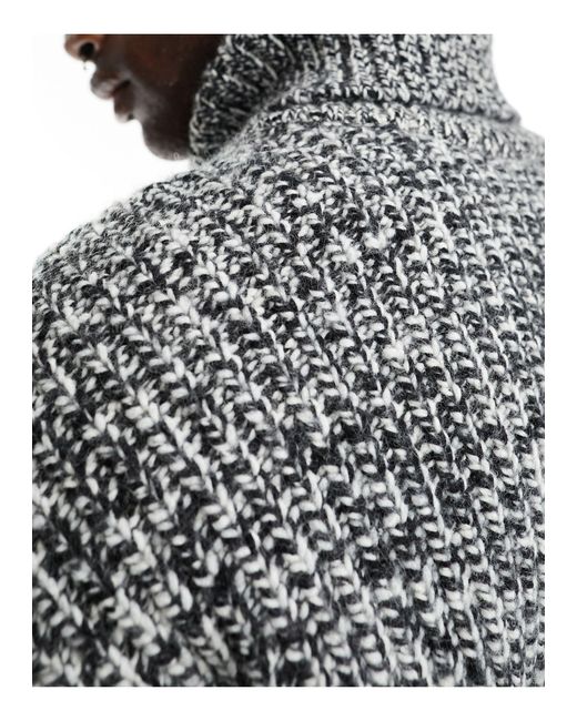 Weekday Gray Cypher Wool Blend Oversized Turtleneck Jumper for men