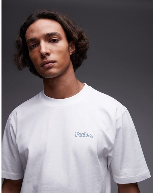 Parlez White Almitas Motif Back T-shirt for men
