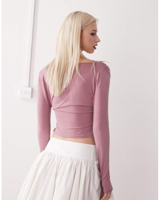 Reclaimed (vintage) Pink Ballet Wrap Top