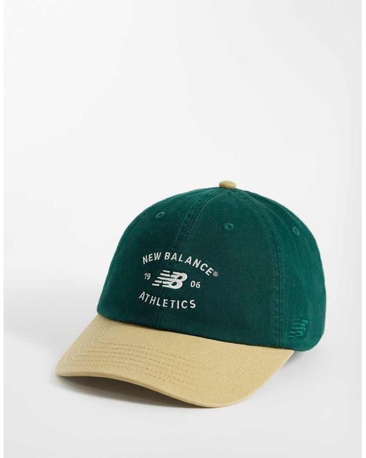 New Balance Green 6 Panel Athletics Cap