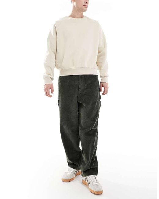Santa Cruz White baggy Carpenter Cord Trousers for men
