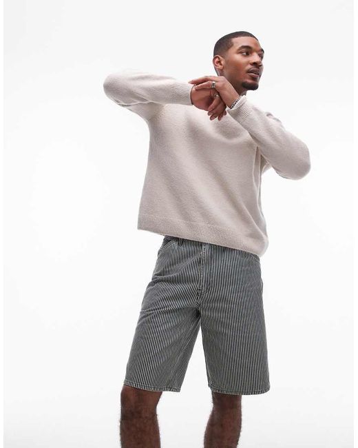 Pantalones Cortos Vaqueros De Estilo Carpintero Y Corte Suelto Con Estampado Milrayas De La Colección Cápsula Workwear 568 De Levi's de hombre de color White
