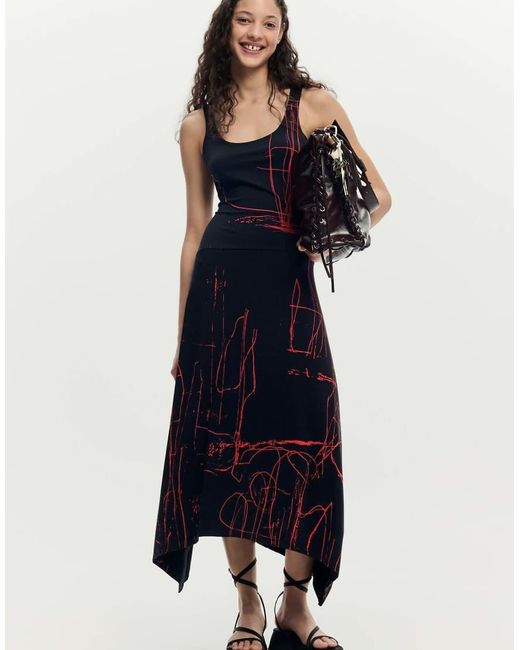 Desigual Blue Asymmetric Sleeveless Dress