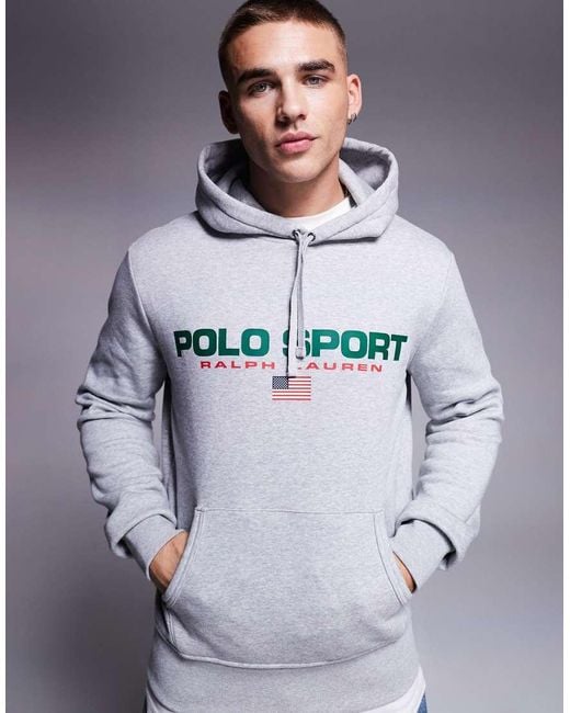 Polo Ralph Lauren Gray Sports Capsule Logo Hoodie Co-ord for men