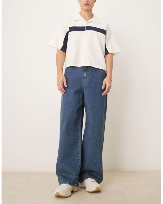 ASOS Blue Super baggy Jeans With Twisted Seams for men