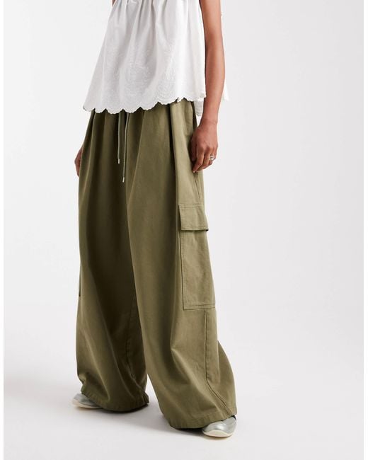 ASOS Green Utility Washed Cargo Pants