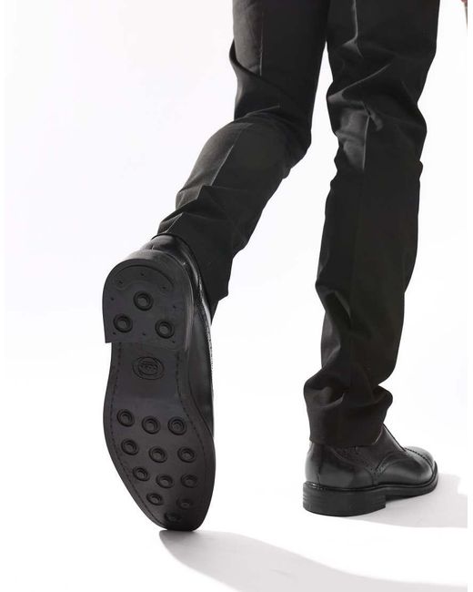 Base London Black Ascot Toe Cap Oxford Shoe for men