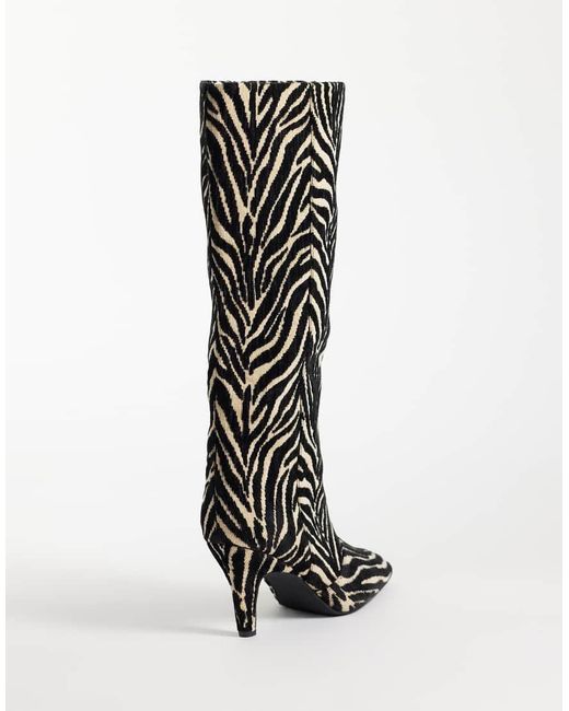 ASOS White Contessa Cone Heel Slouch Knee Boots