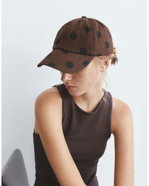 Pull&Bear Brown Chocolate Polka Dot Cap